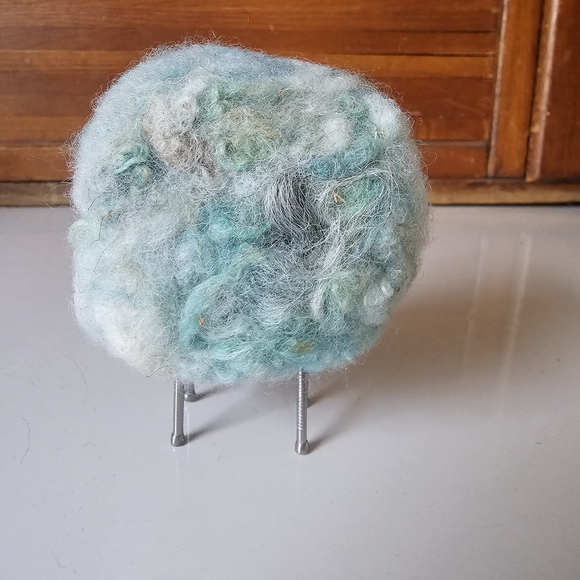 Handmade Shetland Felted Wool Sheep Figurine Aqua Blue New - Picture 2 of 2